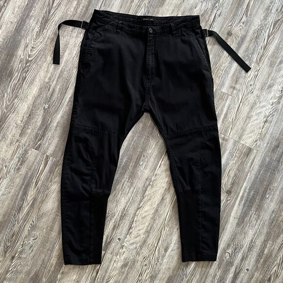 Helmut Lang Moto Drop-Crotch Pants Black Size 32 - Picture 1 of 11